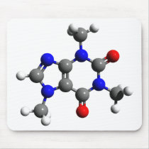 Caffeine Molecule 3D structure Mouse Pad