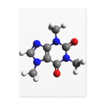 Caffeine Molecule 3D structure Post Card