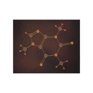 Caffeine Molecule wrappedcanvas