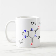 Caffeine molecule coffee mugs