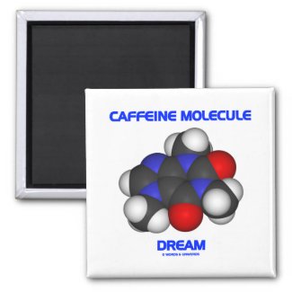 Caffeine Molecule Dream (Caffeine Molecule 3D) Fridge Magnet