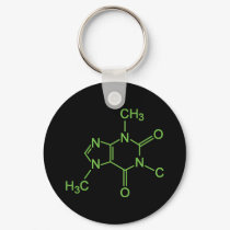 Caffeine Molecule Keychain by InsideOut_Tees Caffeine Molecule Keychain