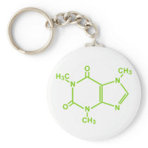 Caffeine Molecule Keychain