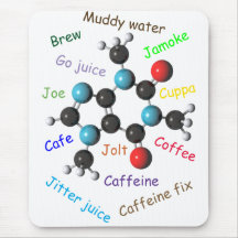Caffeine molecule mousepads