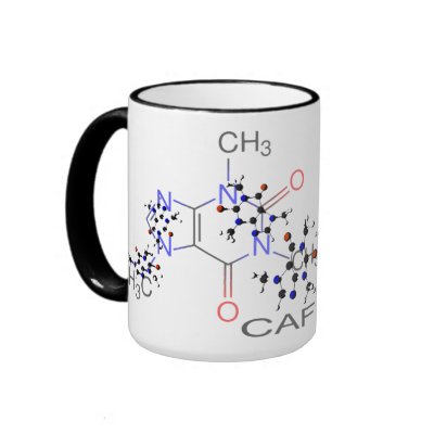 Caffeine molecule coffee mugs by Dreamstone_24