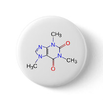 Caffeine Molecule Organic Compound Pinback Buttons