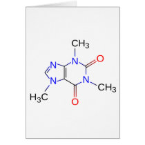 Caffeine Molecule Organic Compound Greeting Cards