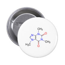 Caffeine Molecule Pinback Buttons