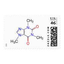 Caffeine Molecule Postage Stamps
