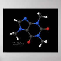 Caffeine Molecule Poster