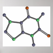 Caffeine molecule posters