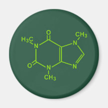 Caffeine Molecule Refrigerator Magnets