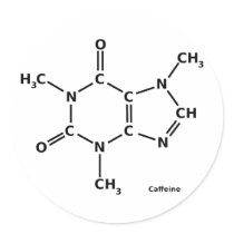 Caffeine Molecule Sticker