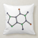 Caffeine molecule throw pillows
