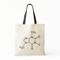 Caffeine Molecule Tote Bag