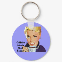 Caffeine-Mom's Best Friend Keychain