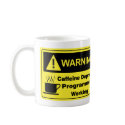 Caffeine Warning Programmer mugs by coffee_designs Caffeine Warning Programmer mugs