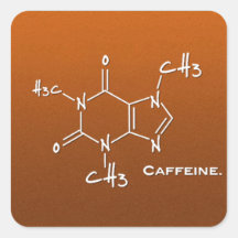Caffiene molecule (chemical structure) sticker