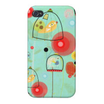Cage Birds Cute Green Art iphone cases