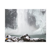Caídas congeladas de Snoqualmie Lienzo Envuelto Para Galerias
