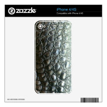 Caiman Crocodile Faux Alligator-Skin Design Skins For iPhone 4