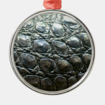 Caiman Crocodile Faux Alligator-Skin Design Christmas Ornaments
