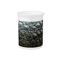 Caiman Crocodile Faux Alligator-Skin Design Pitchers