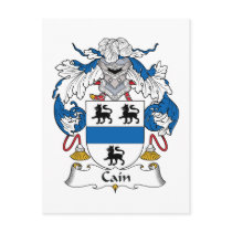 Cain Family Crest postcards