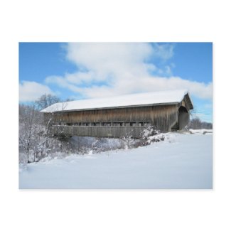 Caine Road Bridge in winter postcard