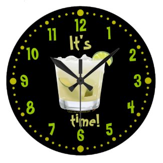 Caipirinha Time Brazilian Coctail Clock W/ Minutes