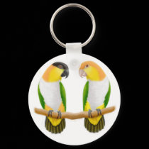 Caique Parrot Love Keychain