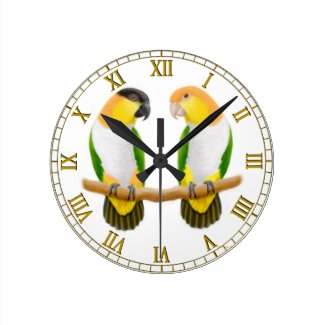 Caique Parrot Love Wall Clock