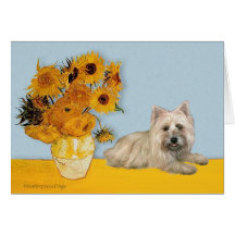 Cairn Terrier 4 - Sunflowers Card