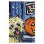 Cairn Terrier investigates glowing pumpkin Stationery Paper