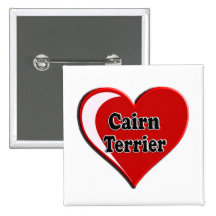 Cairn Terrier on Heart for dog lovers Pinback Button