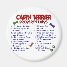CAIRN TERRIER Property Laws 2 Refrigerator Magnets