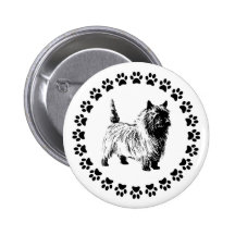 Cairn Terrier with Pawprints Pin