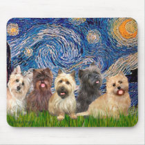 Cairn Terriers (Five) - Starry Night mousepads
