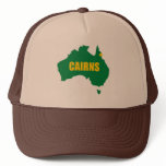 Cairns Green and Gold Map Cap Mesh Hats