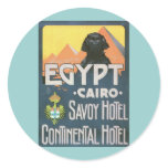 Cairo Egypt - Vintage travel poster art Round Stickers