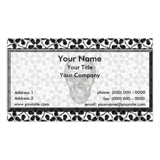 Cairo Lg Black Skulls Business Card