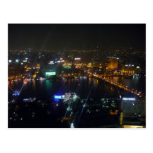 cairo river nile night postcard