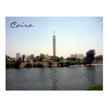 cairo tower river post card