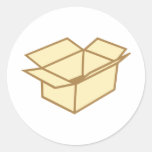 Caja de cartón pegatina
