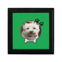 Caja de la teja de la fotografía del perro caja de recuerdo