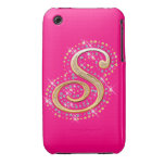 Caja de oro del iPhone de la inicial "S" iPhone 3 Carcasa
