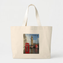 Caja del teléfono de Londres y Big Ben (St.K) Bolsas