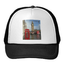 Caja del teléfono de Londres y Big Ben (St.K) Gorros Bordados