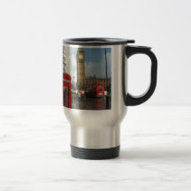 Caja del teléfono de Londres y Big Ben (St.K) Taza De Café