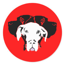 Caja Drei Doggen Round Stickers